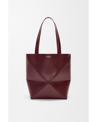 Loewe - Luxury Mini Puzzle Fold Tote In Shiny Calfskin - Lyst