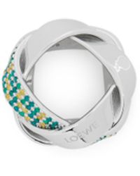 Loewe - Luxury Chunky Nest Pavé Ring In Sterling Silver And Crystals For - Lyst
