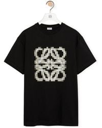 Loewe - Pixelated Anagram Relaxed Fit T-shirt In Cotton - Lyst