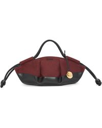 Loewe - Small Paseo Bag In Shiny Nappa Calfskin And Canvas - Lyst