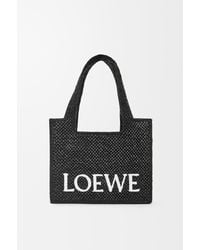 Loewe - X Paula's Ibiza Medium Logo-Print Raffia-Blend Top-Handle Bag - Lyst