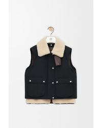 Loewe - Shearling-Trimmed Cotton-Blend Vest - Lyst