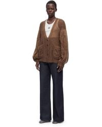 Loewe - Anagram-embroidered Mohair Wool-blend Knitted Cardigan - Lyst