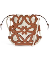 Loewe - Anagram Cut-out Crossbody In Classic Calfskin And Canvas - Lyst