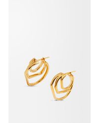 Loewe - Pendientes De Aro Stacked En Plata De Ley Mujer - Lyst