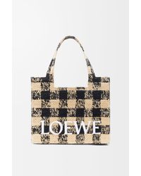 Loewe - Bolso Font Tote Grande En Rafia Mujer - Lyst