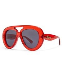 Loewe - Luxury Round Spoiler Aviator Sunglasses - Lyst