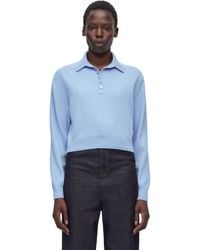 Loewe - Cropped Polo-neck Cashmere Jumper - Lyst