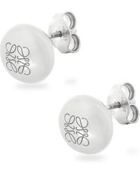 Loewe - Anagram Pebble Stud Earrings In Sterling Silver - Lyst