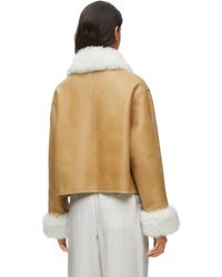 Loewe - Shearling-trim Patch-pocket Leather Jacket - Lyst