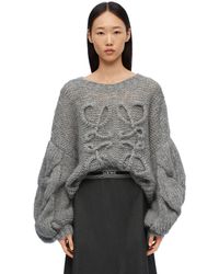 Loewe - Anagram-pattern Dropped-shoulder Wool-blend Knitted Jumper - Lyst