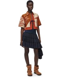Loewe - Luxury Cropped Shirt In Cotton And Silk - Lyst