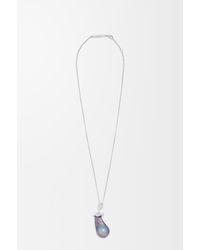 Loewe - Collar Aubergine En Plata De Ley Y Perla Mujer - Lyst