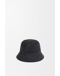 Loewe - Luxury Bucket Hat In Raffia And Calfskin - Lyst