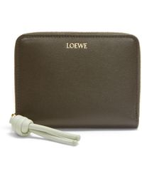 Loewe - Knot Compact Zip Around Wallet In Shiny Nappa Calfskin - Lyst