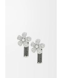 Loewe - Flor Earrings In Sterling Silver And Crystals - Lyst