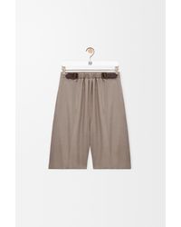 Loewe - Pantalón Corto Con Cinturón En Lana Mujer - Lyst