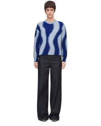 Loewe - Striped-pattern Round-neck Wool-blend Knitted Jumper - Lyst