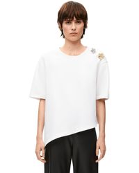 Loewe - Luxury Asymmetric T-shirt In Cotton Blend For - Lyst
