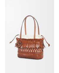 Loewe - Fringe Square Basket Bag In Calfskin - Lyst