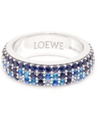 Loewe - Luxury Thin Pavé Ring In Sterling Silver And Crystals For - Lyst