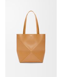 Loewe - Burgundy Calfskin Puzzle Fold Tote Handbag For - Lyst
