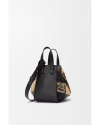 Loewe - Bolso Hammock Compact En Rafia Y Piel De Cuero Mujer - Lyst