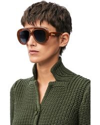Loewe - Luxury Round Spoiler Aviator Sunglasses - Lyst