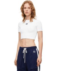 Loewe - Cropped Anagram Top In White - Lyst