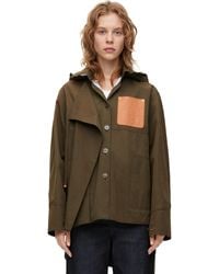 Loewe - Hooded Parka In Cotton - Lyst