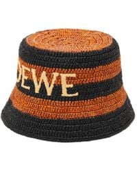 Loewe - Bucket Hat In Raffia - Lyst