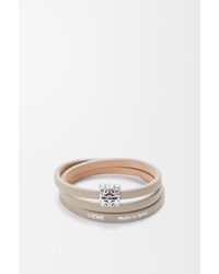 Loewe - Pulsera Trenzada Anagram Bombé En Piel De Cuero Mujer - Lyst