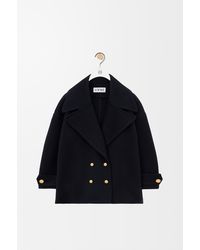 Loewe - Luxury Pebble Peacoat In Wool For - Lyst