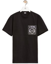 Loewe Luxury Herbarium Anagram T-shirt In Cotton For Men in Black 
