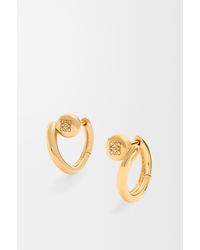 Loewe - Anagram Pebble Mini Hoop Earrings In Sterling Silver - Lyst
