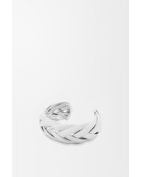 Loewe - Large Braided Cuff In Sterling Silver - Lyst