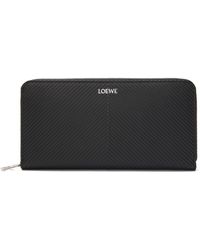 Loewe - Luxury Zip Around Wallet In Textured Classic Calfskin - Lyst