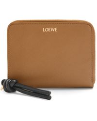 Loewe - Luxury Knot Compact Zip Around Wallet In Shiny Nappa Calfskin For - Lyst