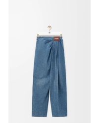 Loewe - Pantalón Vaquero Drapeado En Denim - Lyst