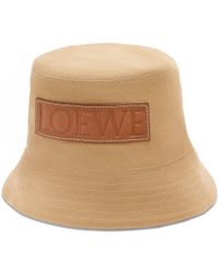 Loewe - Luxury Bucket Hat In Canvas And Calfskin For - Lyst