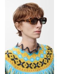 Loewe - Luxury Rectangular Slim Sunglasses - Lyst