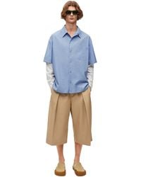 Loewe - Pleated Shorts In Cotton - Lyst