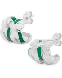 Loewe - Luxury Nest Small Hoop Earrings In Sterling Silver And Enamel For - Lyst
