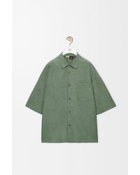 Loewe - Camisa De Manga Corta En Viscosa Y Linosize Hombre - Lyst