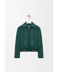 Loewe - Chaqueta Con Cinturón En Ante De Piel De Cabra Mujer - Lyst