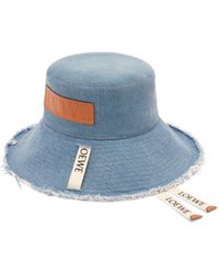 Loewe X Paula's Ibiza Fisherman Frayed Hat - Blue