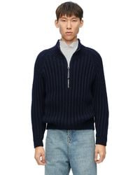 Loewe - Zip-up Sweater In Wool - Lyst