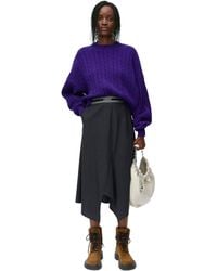 Loewe - Asymmetric Skirt In Wool - Lyst