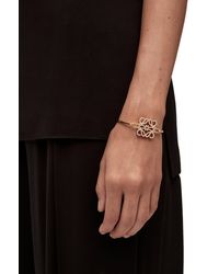Loewe - Luxury Pave Anagram Open Bracelet In Sterling Silver And Crystal - Lyst