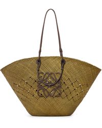 Loewe - Large Anagram Basket Bag In Iraca Palm And Calfskin - Lyst